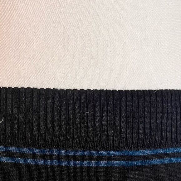 Max Studio Pencil Skirt Ruffle Hem Black Striped Detailing - Picture 6 of 6